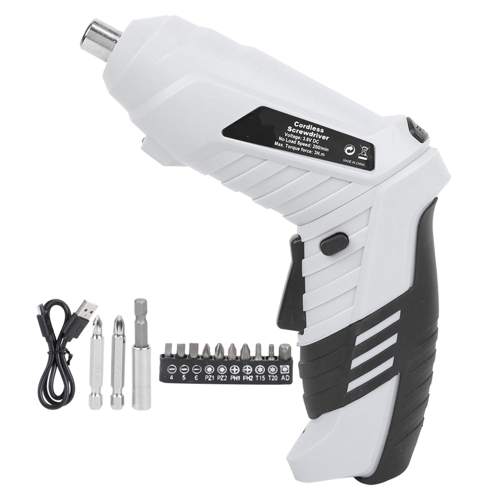 

Cordless Electric Screwdriver Drill Kit LithiumIon Rechargeable Screw LED Home