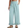 Womens Palazzo Pants Summer Casual Flowy Wide Leg Trousers Beach Travel Vacation Outfits