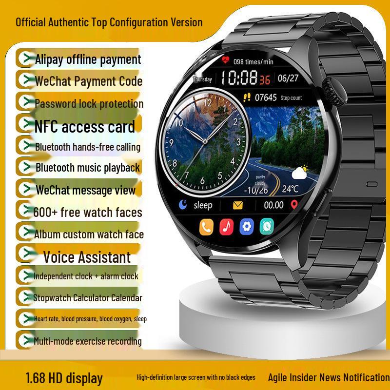 2025 Huqiangbei GT4 Smartwatch with Health Monitoring & Bluetooth Calling