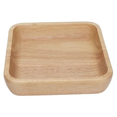 Tigela de Salada de Madeira Quadrada Espessa Simples Tigela de Salada de Arroz para Alimentos Louça de Cozinha para Restaurante 21cm /