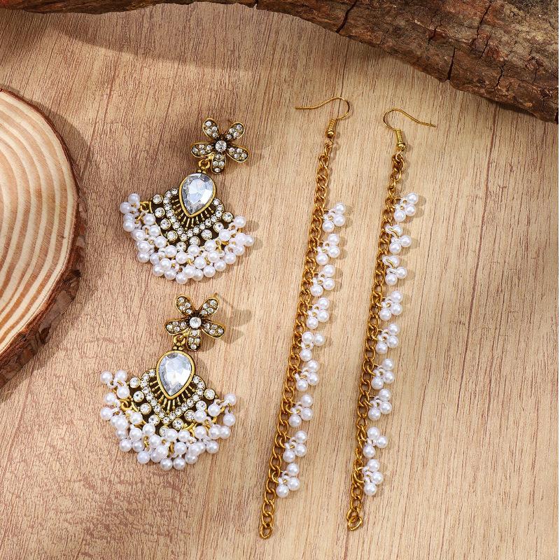 Bohemian Flower Ear Pins for Women , Retro Style Titanium Alloy Earrings , Fashion Ethnic Earrings