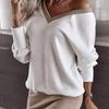 Conjunto de falda superior para mujer, otoño e invierno, cuello en V, manga larga, blusa elástica suelta, punto, tubo, cintura alta, corte ajustado, largo hasta la rodilla, falda midi, suéter, falda superior