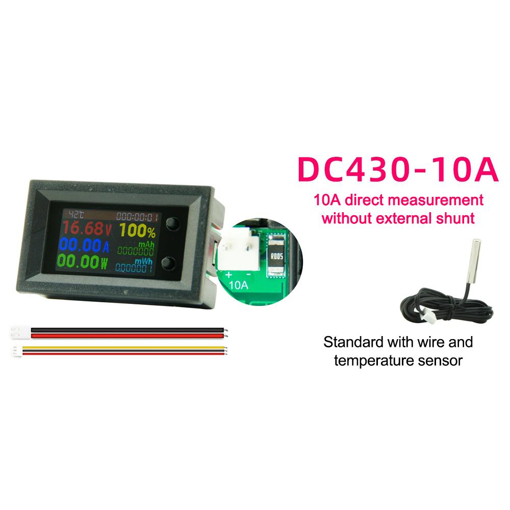 DC 4-30V 10A Digital Voltmeter Ammeter Power Energy Voltage Wattmeter Kwh Temperature Meter Electric Energy Frequency Meter