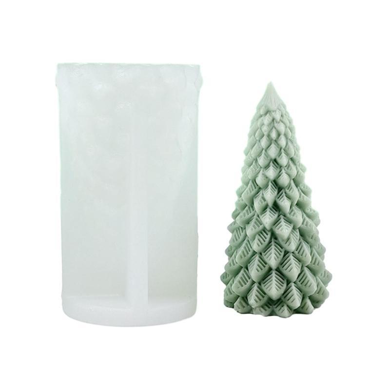 3D Christmas Tree Mold Silicone Mould for Candle Making Handmade Soap Fondant Cake Epoxy Resin Mold DIY Craft