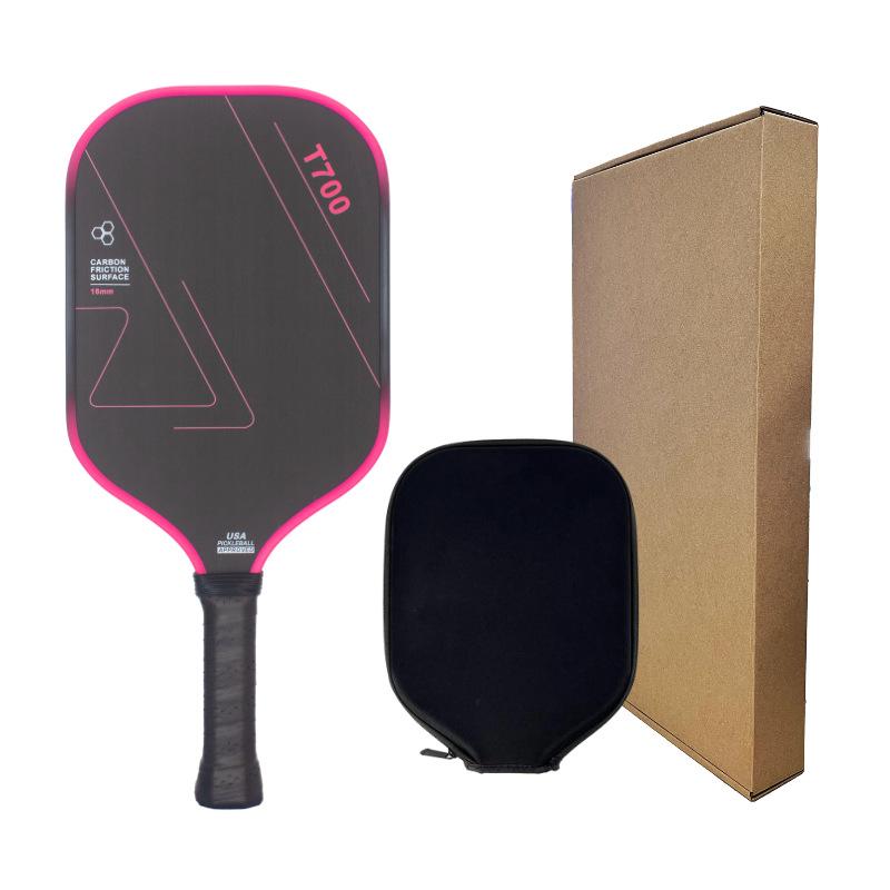 T700 Carbon Fiber Pickleball Paddle Thermoformed 16mm Indoor Outdoor Pickleball Paddle Textured Pickleball Racket for Spin