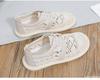 Fashion Flat toe women's sandals with mesh casual comfortable simple breathable lace up low cut hollowed out single women's shoes