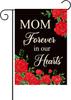 WATINC Mom Forever In Our Hearts Memorial Garden Ag, Sympathy Grave Decorations Double Sided 12 X 18 Inch Linen Ag, Memo SSL