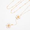 Vintage Drip Oil Flower Pendant Necklace for Women Boho Imitation Pearl Beads Choker Girls Party Jewelry Accessory