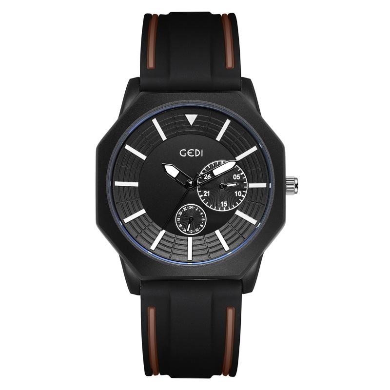 

Creative Octagon Luminous Silicone Watch Men S High-End Waterproof Watch Business Wind Quartz Watch