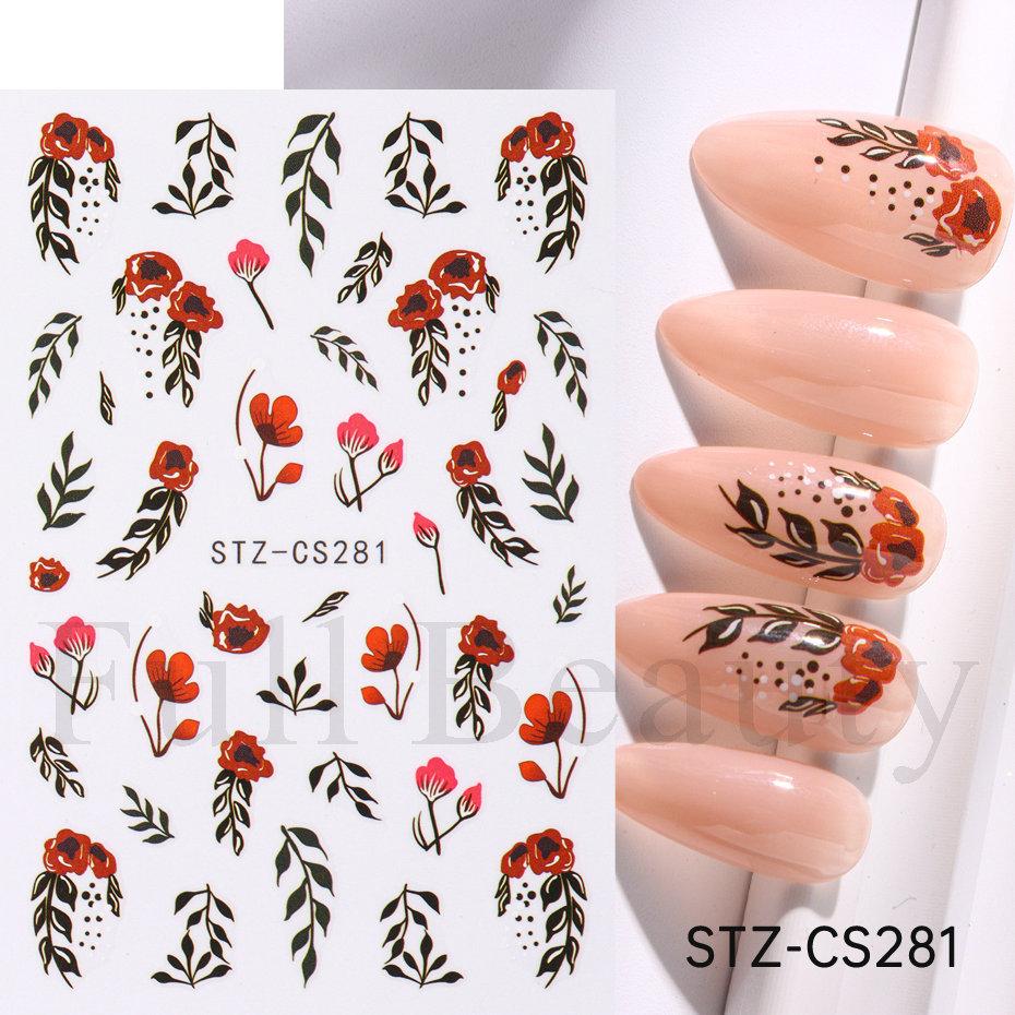 Nail Art Sticker Autumn And Winter Lace Sweater Flower Small Flower Branch Small Fresh Adhesive Nail Sticker