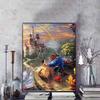 Disney Diamond Painting Classic Romantic Scenes From Beauty and The Beast 5D Diamond Painting Art Embroidery Cross-Stitch Room Decoration