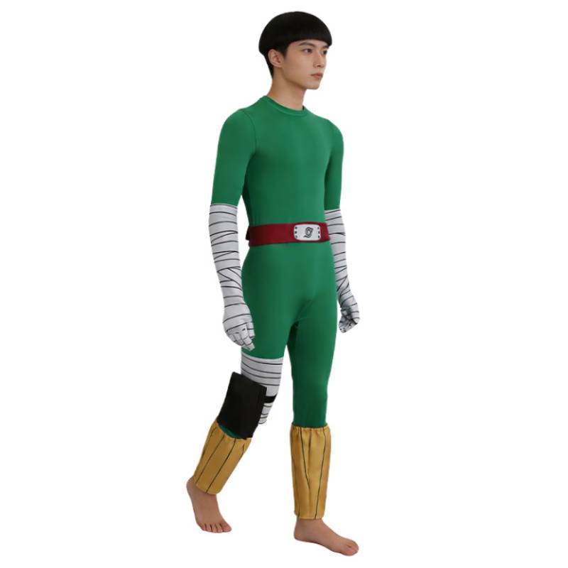 Naruto Rock Lee Cosplay Jumpsuit With Printed Design For Anime Conventions