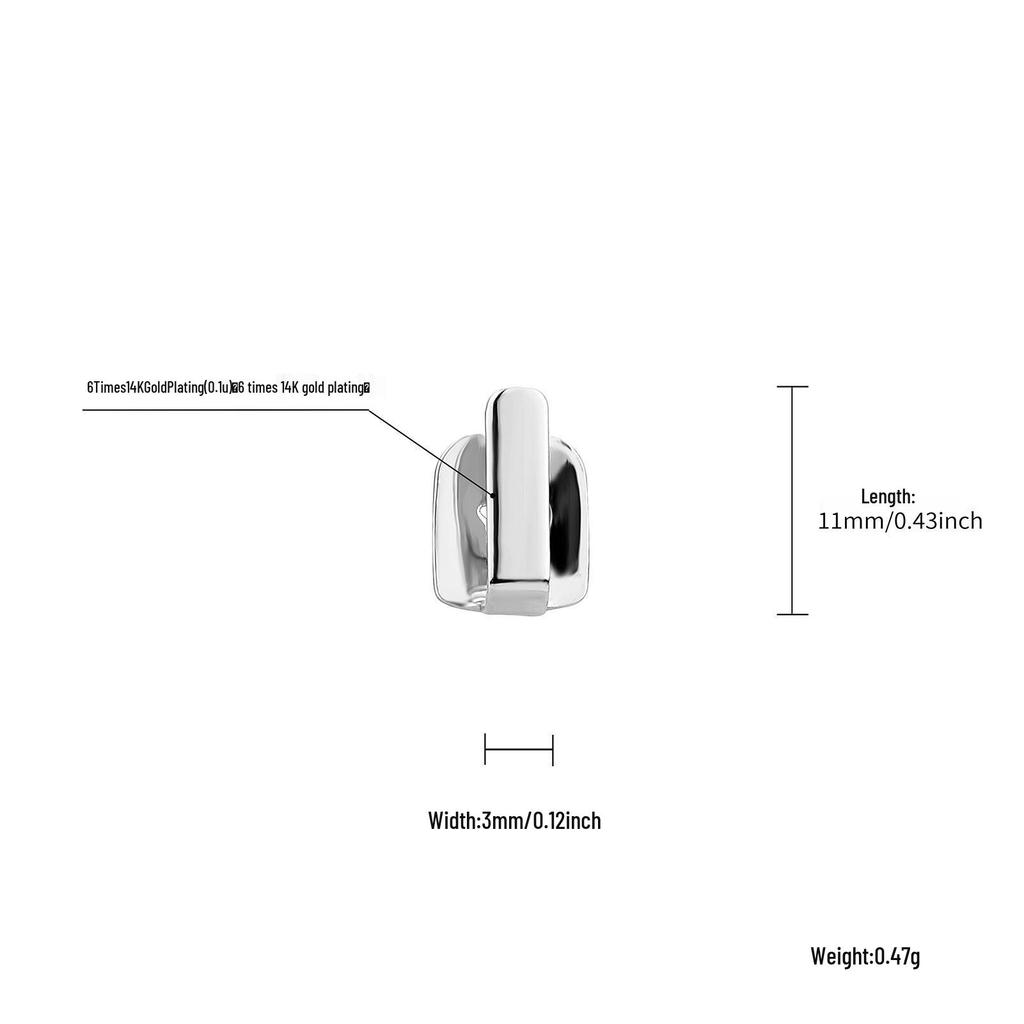 Glossy Vertical Bar Grillz - Simple Single Tooth Hip-Hop Streetwear Jewelry