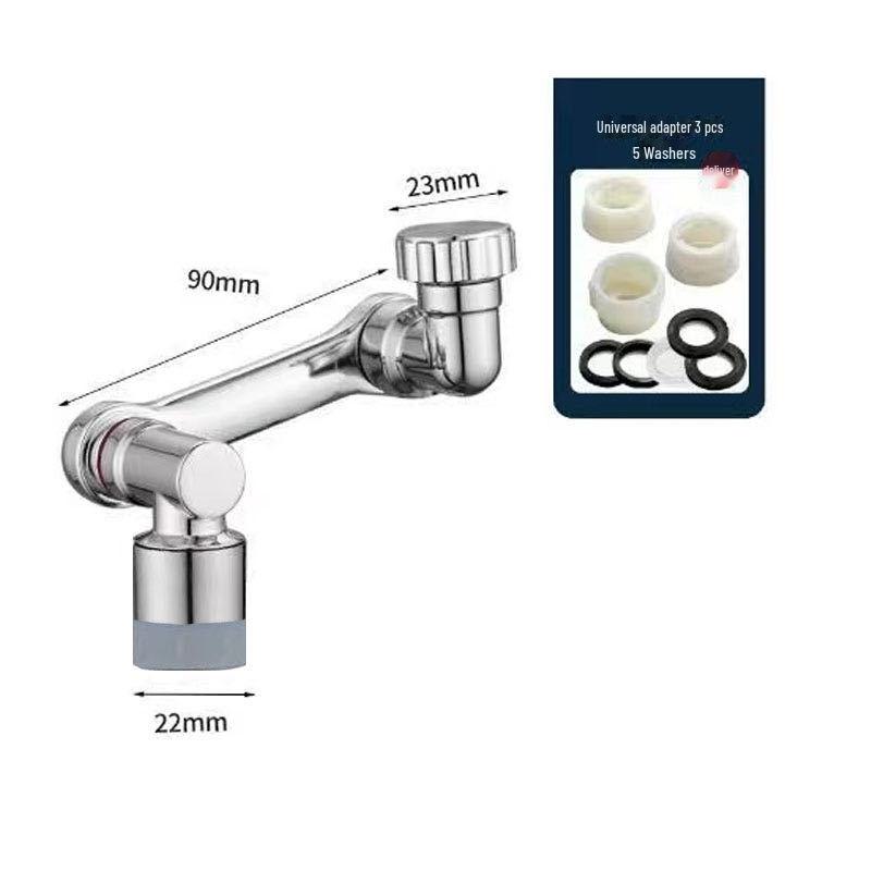 Barbotator universal pentru robinet cu braț robotizat cu duză rotativă de 1080 de grade pentru chiuvetă de baie rezistentă la stropire.