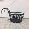 Fence Flower Pot Holder Metal Hanging Basket with Double Hook Over The Rail Potted Plant Holder for Railings Balcony Fence Terrace