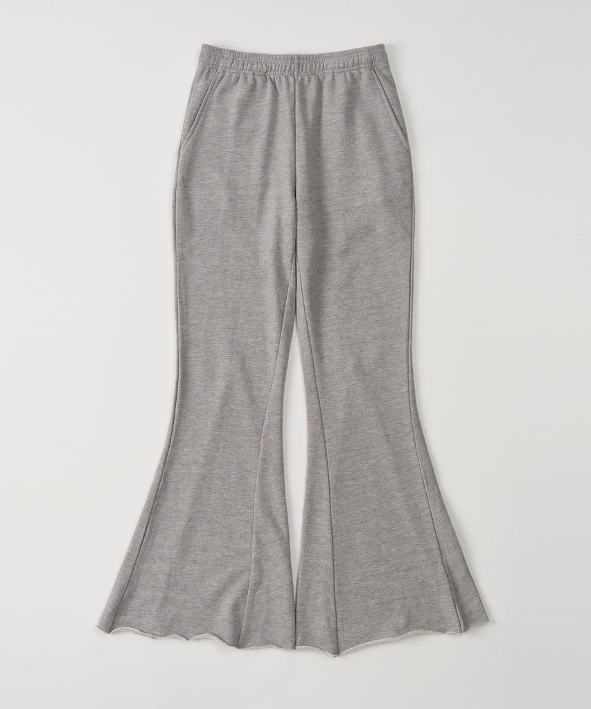 TOFFEE WOMEN W Incision Flare Sweatpants (Melange Grey)