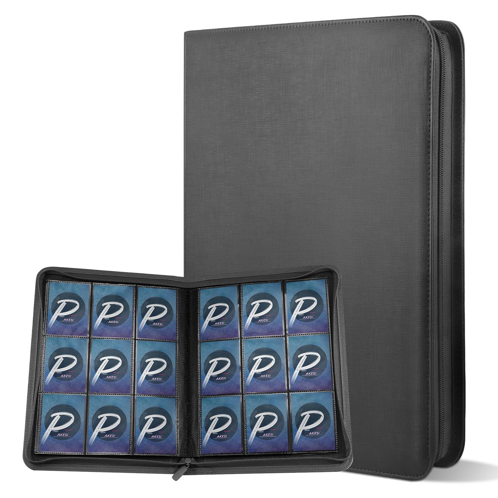 

PAKESI Star Card File, 9 Pockets, Holds 360 PU Cards, Star Card Collection File for Star Cards and Other Cards (Black)