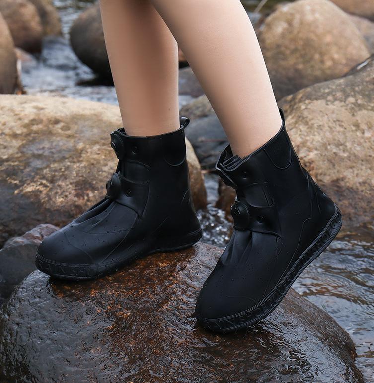 

Взрослый модный дождевик, нескользящий, водонепроницаемый чехол для дождевой обуви, утолщенный износостойкий чехол для дождевой обуви для мужчин и женщин, легко хранить M(34-36）