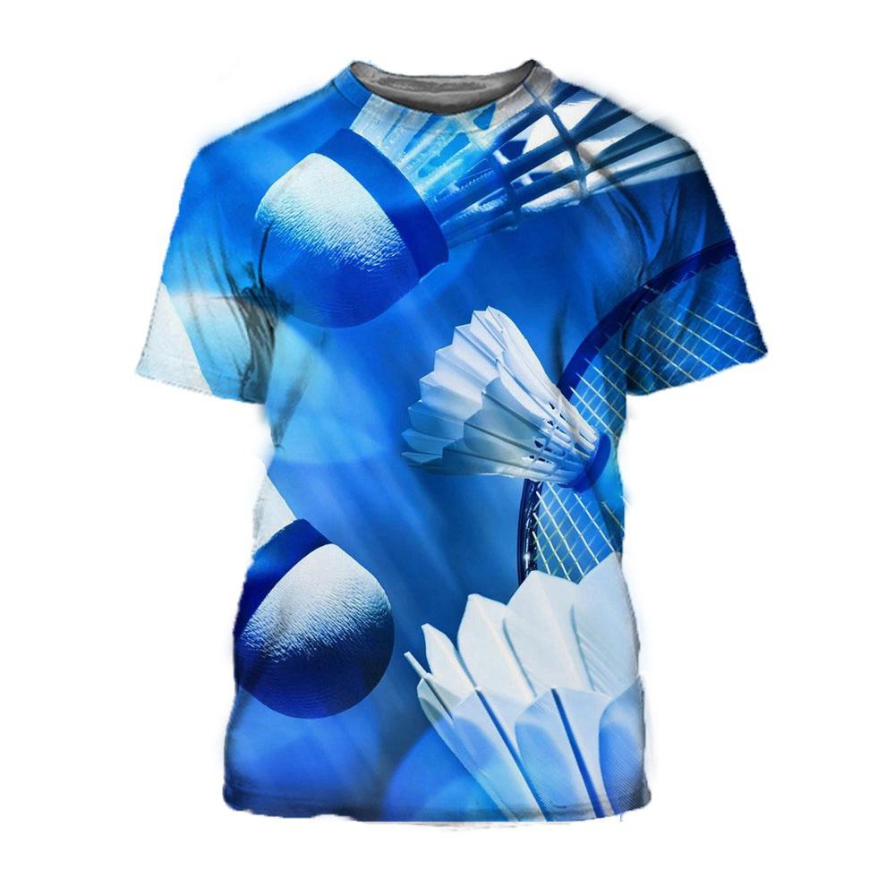 Funny Sports Badminton 3D Print T-shirt Summer Streetwear Cool Men Woman Short Sleeve T Shirts Oversized Harajuku Tees Kids Tops