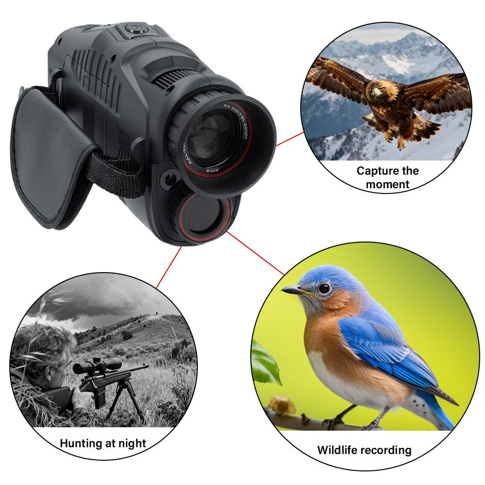 Hunting R11 1080P Monocular Infrared Night Vision Device For Day Night Use Photo Video 5X Digital Zoom 300M Viewing Distance Ful
