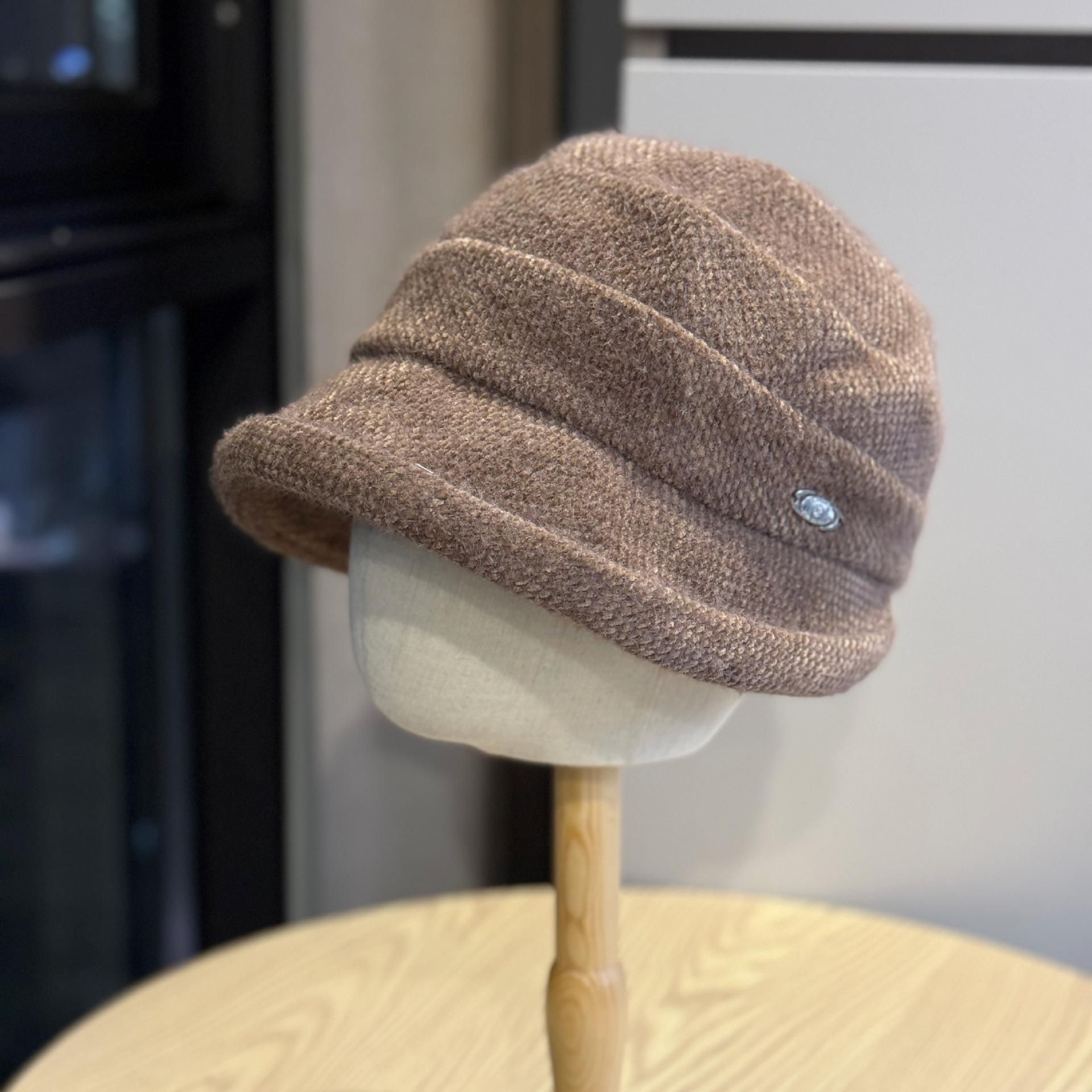 

Однотонная шляпа рыбака для женщин на осень и зиму, новый стиль, теплая, с широкими полями, подчеркивающая лицо, маленькая темпераментная кепка-утка, шляпа-ведро Adjustable