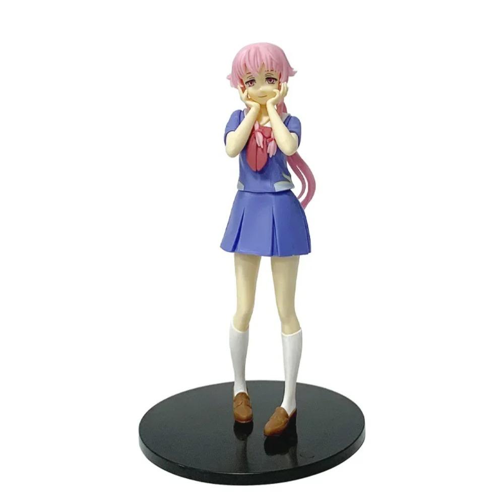

В наличии 17 см Дневник будущего Mirai Nikki Гасай Юно Аниме Униформа Платье Стоячая поза Фигурка Модель игрушки День благодарения 17cm