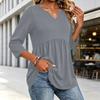 Women's Fashion Casual V-Neck Three-Quarter Sleeve Shirt