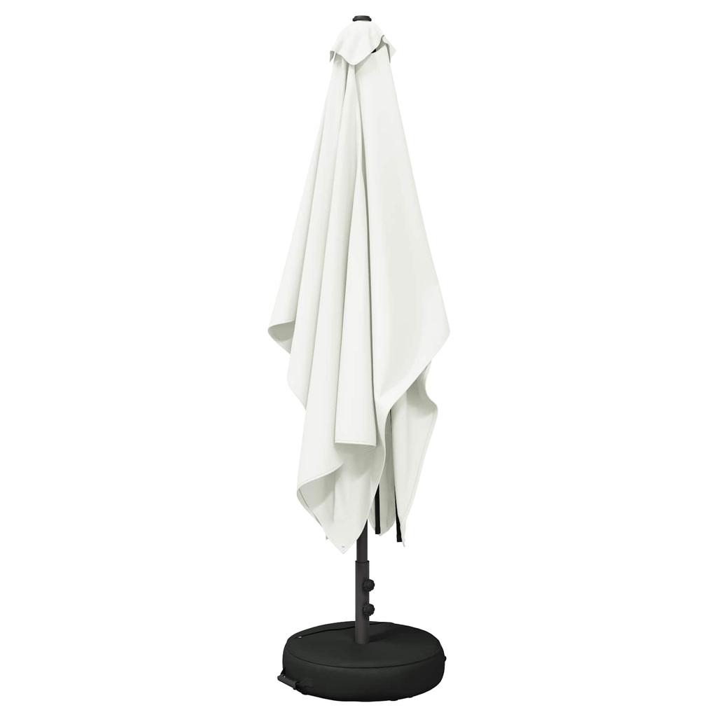 Garden Umbrella with Base 200 X 300 Cm Polyester Rectangular Cream