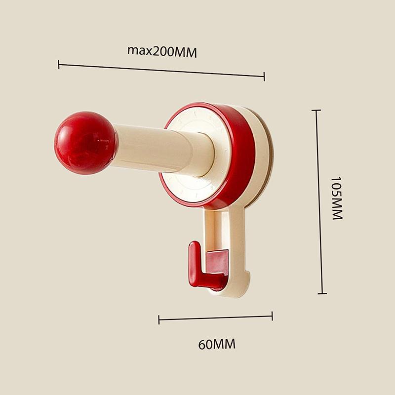 

Retractable Clothes Drying Rack Punch-Free Suction Cup Round Ball Hook Multifunctional Traceless Clothes And Hat Racks красный
