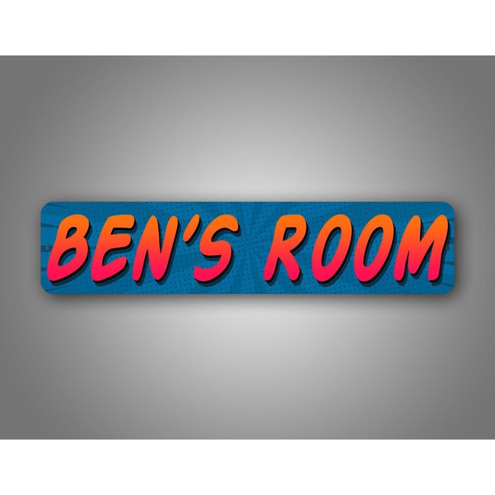 

Personalized 4x16 Inch Comic Street Sign Custom Any Text Room Decor білий