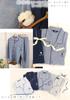POLO BCS Pajama Long Double Blue [Kaitac Family] Men's Shirt, Sleeve, Gauze, 100% Cotton, Spring/Autumn (LL, (Solid))