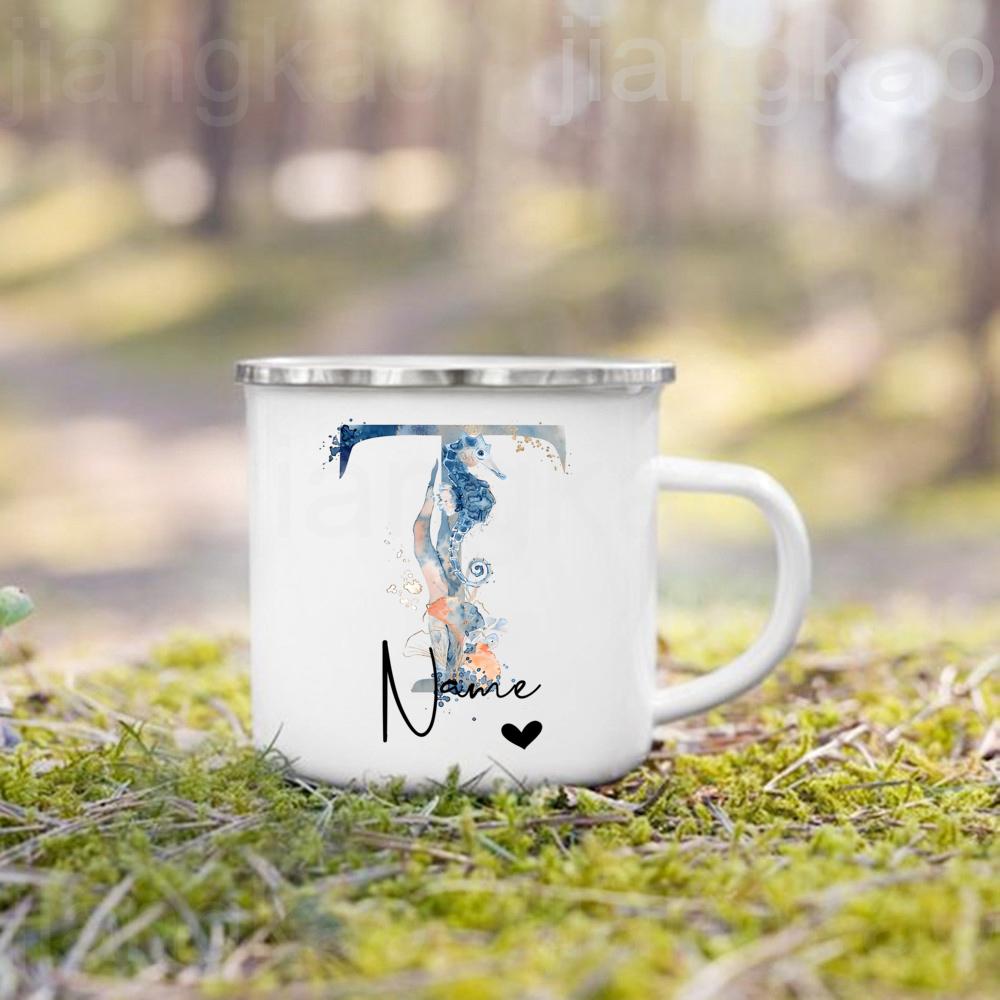 Personalized Mug for Kids Hot Chocolate Ocean Animal with Name Mug for Boys Kids Handle Mugs Birthday Party Favors Children Gift