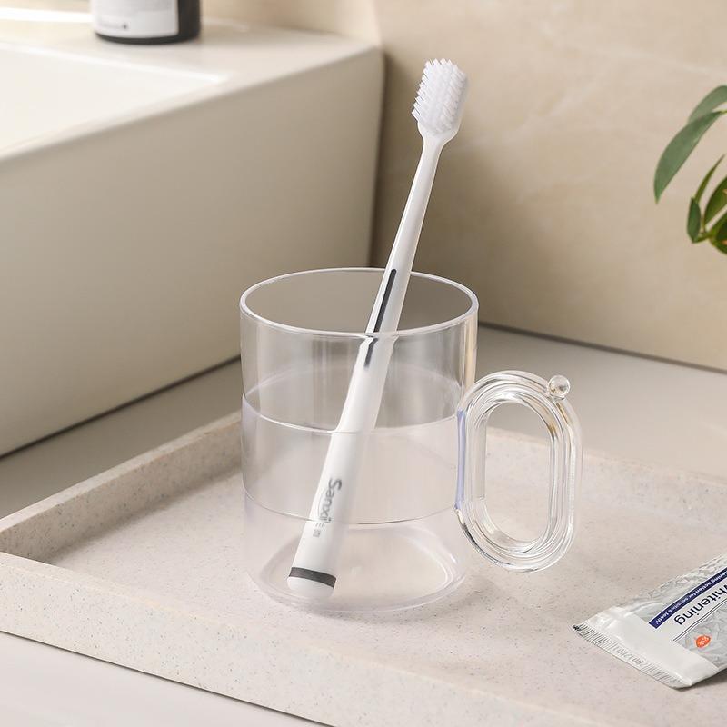 

Вертикальна чашка для полоскання ротової порожнини Домашня жіноча чашка для чищення та миття зубів Чашка для ротової порожнини Чашка для ротової порожнини Банка великої ємності Прозорий тримач для зубної щітки Чашка 9.5*7.8cm прозорий білий колір
