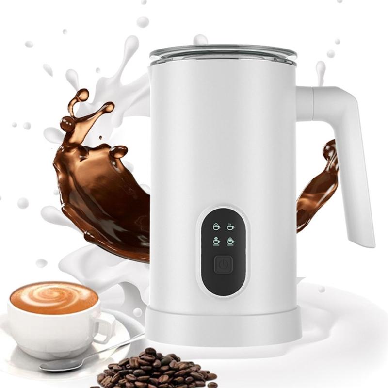 4 In 1 Electric Milk Frother Heater 350ml Stainless Steel Container Quick Foaming Function For Hot Chocolate Cappuccino