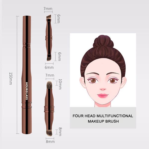 Hourglass Multifunctional Makeup Brush 4 Heads, 1 Piece Included for Eyes and Eyebrows