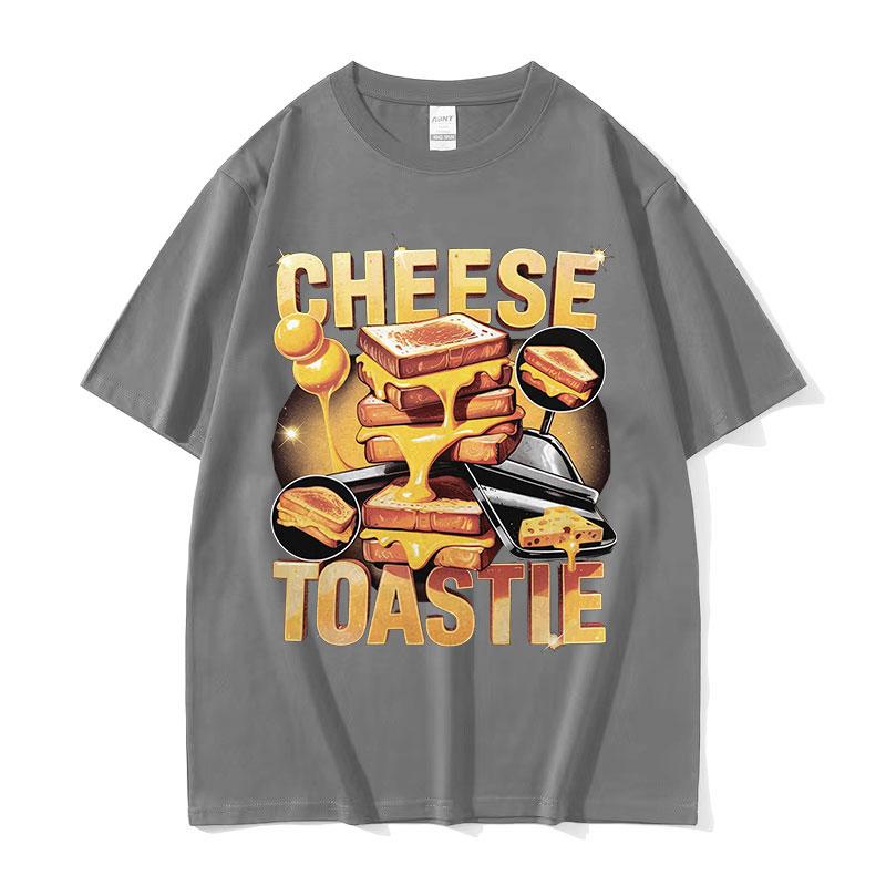 Funny Cheese Toastie Food Lover Gift Graphic T Shirts Men Women Harajuku High Quality Retro Tshirt 100 Cotton Oversized Tshirt