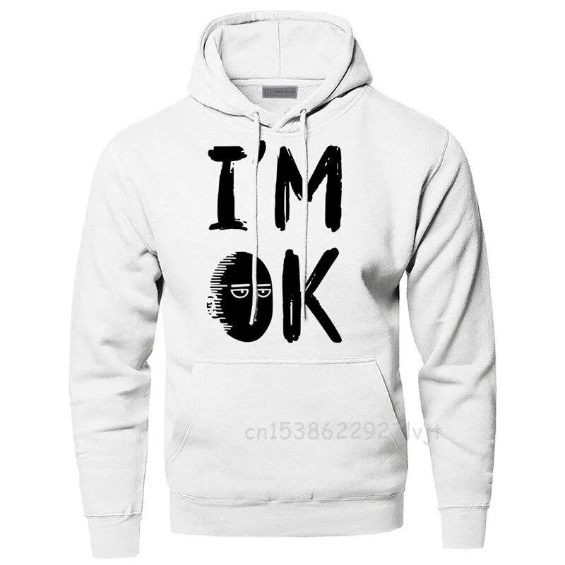 

I Am OK One Punch унисекс Сайтама толстовки унисекс забавные аниме толстовки с капюшоном Harajuku пуловер с капюшоном Harajuku толстовка женская унисекс толстовка 4XL