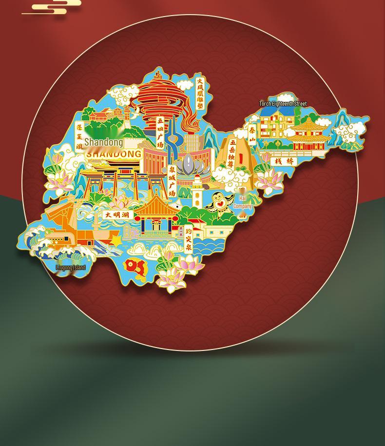 Binzhou Gelber Fluss Turm Magnet, Haifeng Pagode & Zhonghai Park. Kulturtourismus-Geschenk.