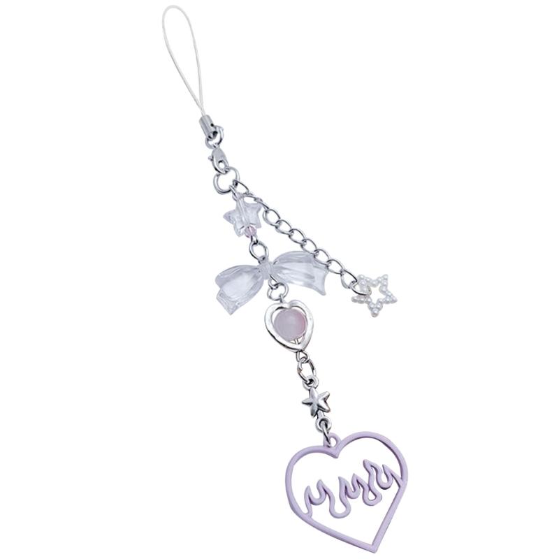 

Fashion Phone Charm with Bowknot and Cross Pendant Unique Phone Lanyard Keyring Keychain Wing Heart Phone Strap Party