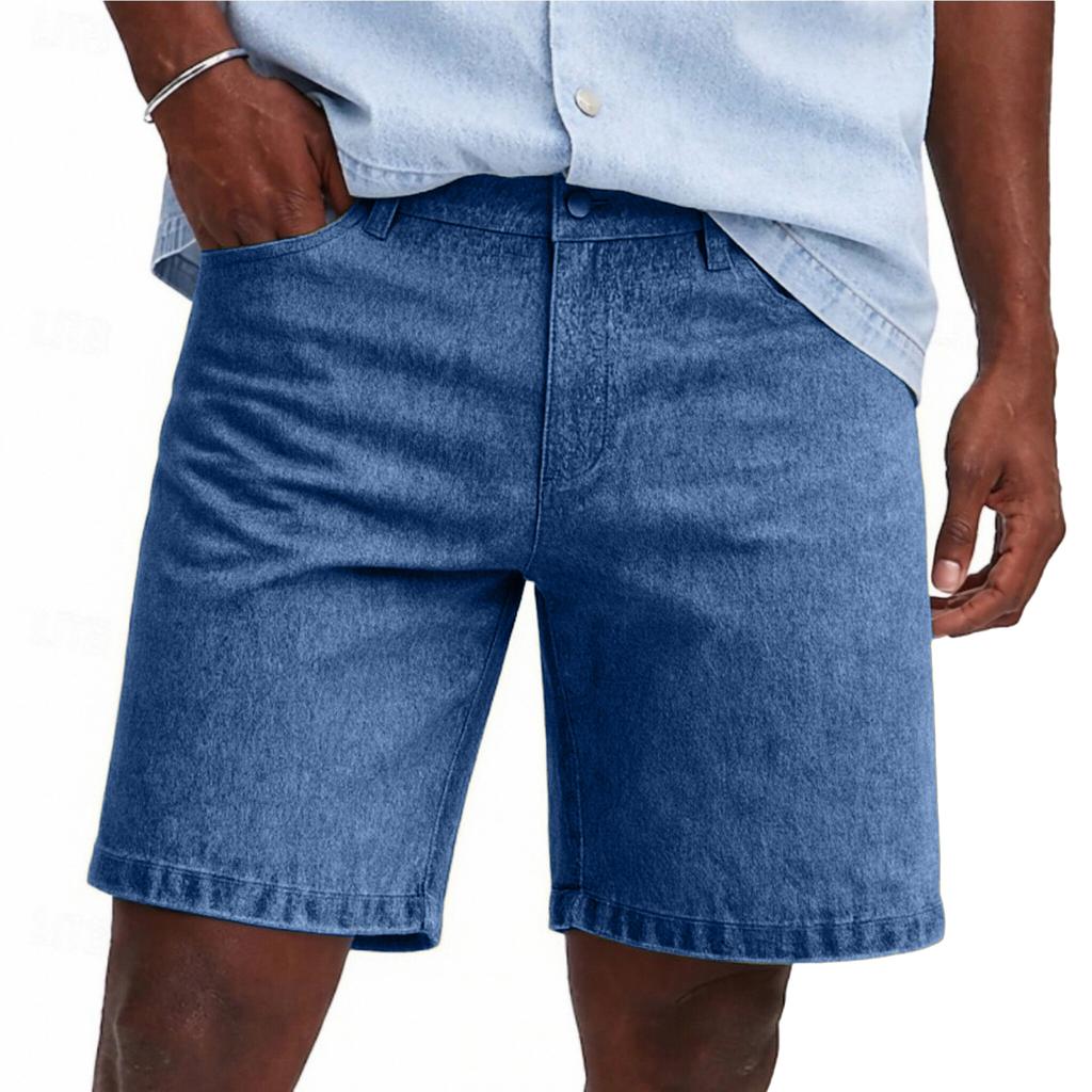 Men's Casual And Fashionable Distressed Washed Denim Shorts For Men - Loose And Straight Fit Shorts