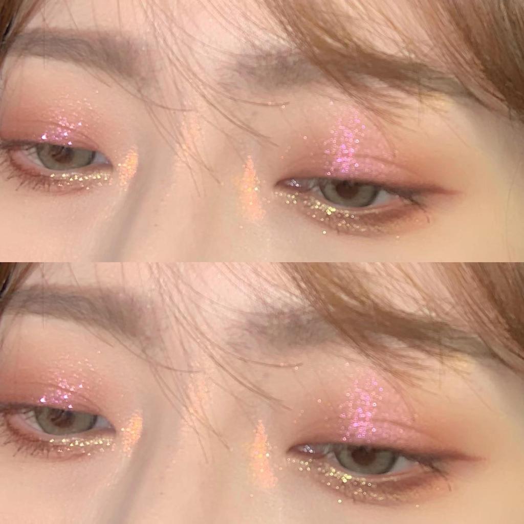 Ombre à paupières liquide fantaisie dorée, poudre Fine et brillante, perle couchée, ver à soie, ombre à paupières liquide, cosmétiques