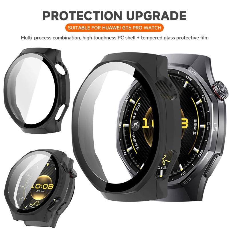 For Huawei Watch GT 6pro 46mm Hard Case Full Coverage Screen Protector With Tempered Glass 2 In 1 Shell Watch Decoration