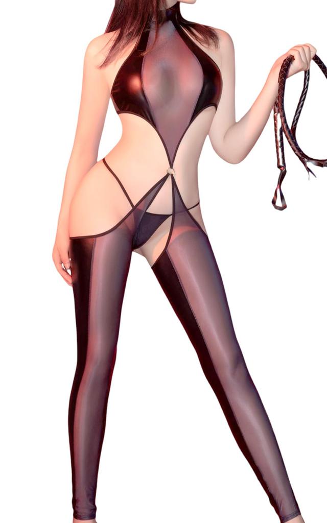 Body Full Body Open Open Babydoll High Open Crotch Temptation See Extreme Perverted Black [Aokeea] Stockings, Perforated, Sexy, Tights, Crotch, Chest,