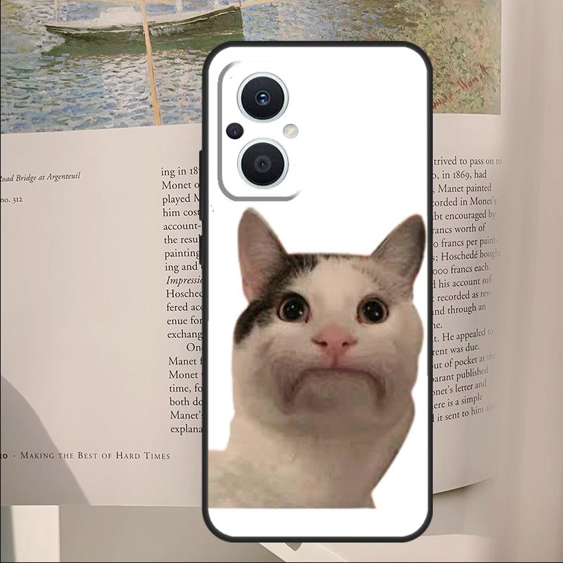 Beluga Cat Meme Face Smiling Cover For OPPO Reno 7 8 Lite 11F 12F 13F 14F 10 11 12 13 14 Pro OPPO Find X6 X8 X9 Pro Case