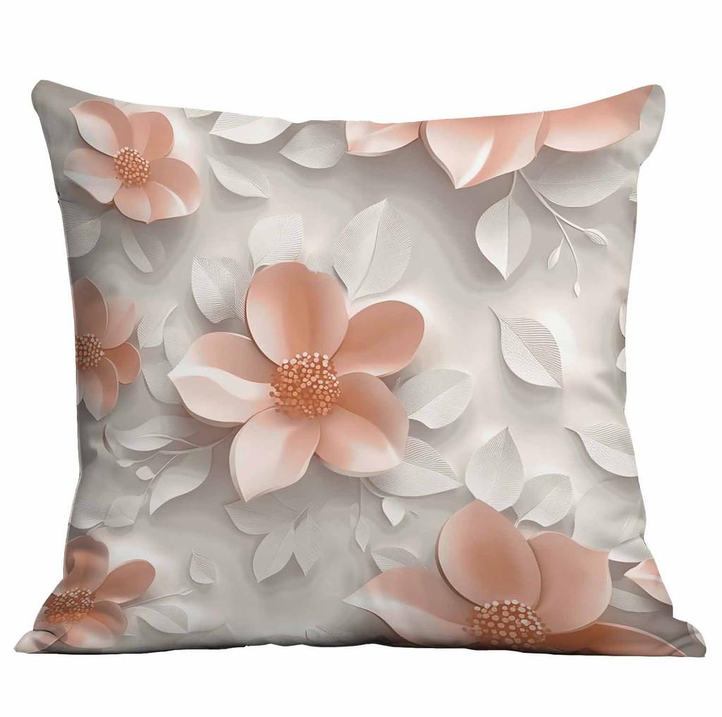 Spring and Summer 3D Floral Print Pillowcase Home Sofa Cushion Pillowcase