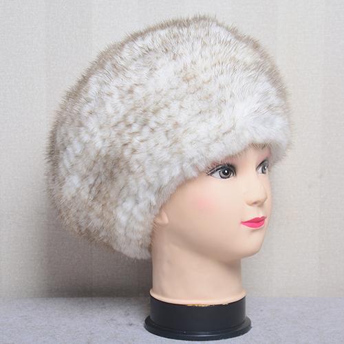 Fashion Lady Winter Warm Knit Caps Women Mink Hats Berets Luxury Women Real Natural Mink Fur Hat Beanies Real Fur Berets Hat