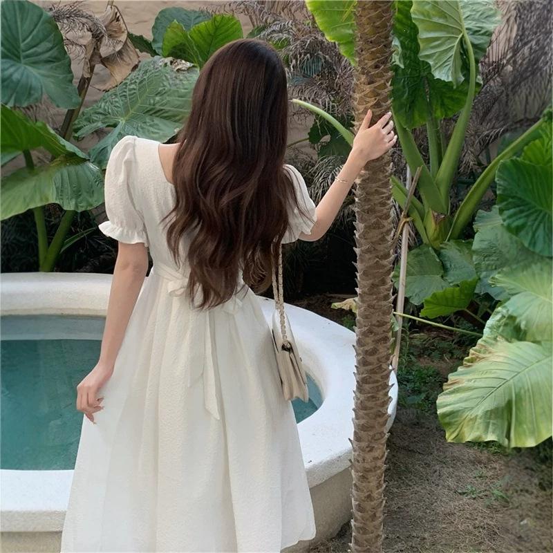 [Original fabric + lining] French retro niche design, high-end dress, summer gentle temperament long dress