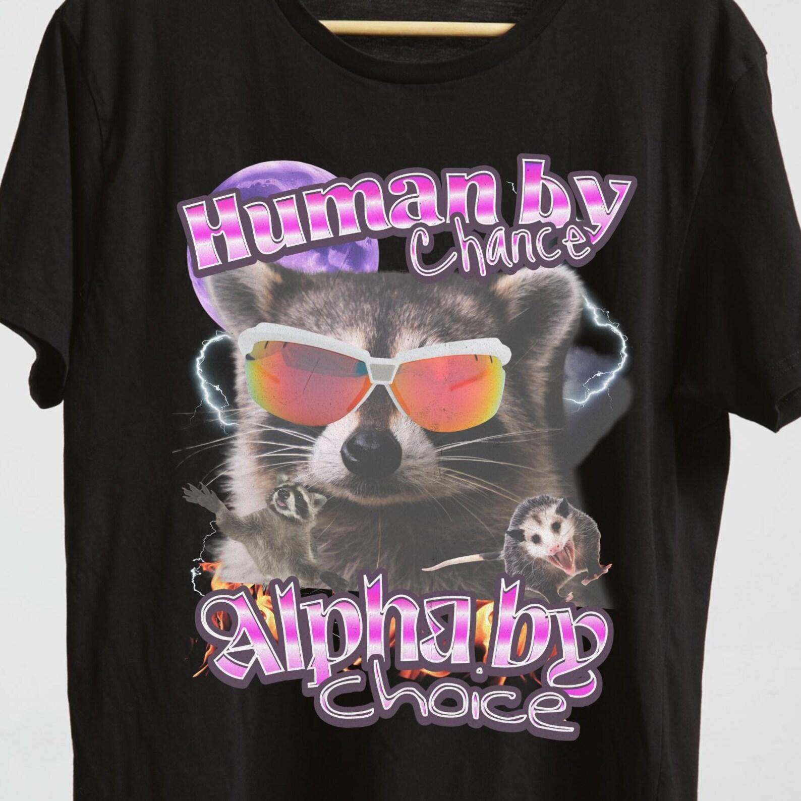 Retro Raccoon Meme Shirt – Funny Animal Graphic Tee M