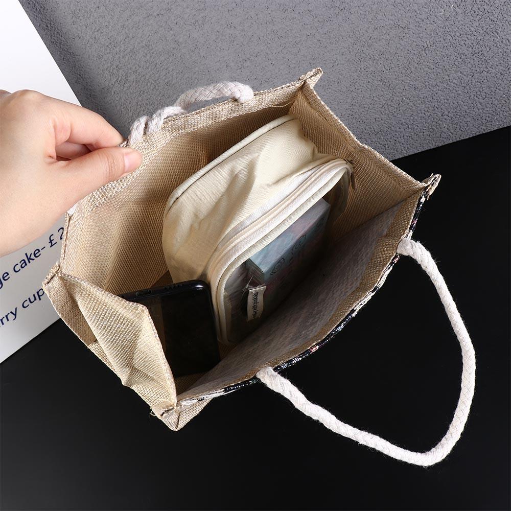 Embroidery Ethnic Style Canvas Bag Large Capacity Printing Cloth Lunch Bag Linen Handbag  Shopping