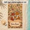 Fox Theme Soft Beach Towel Personalized Custom Name Text Towel Portable for Beach Pool Travel